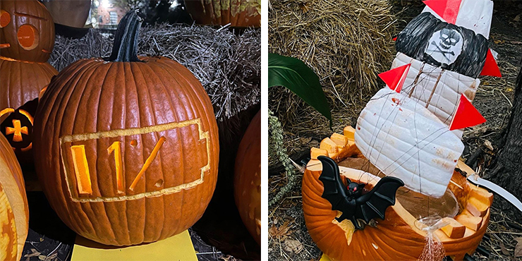 Left: Scariest: Scariest Moment: A Dying Battery. Right: Best Overall: Pirate Pumpkin Ship.